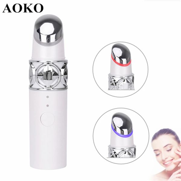 Instrument Aoko Portable Electric Eye Lip Beauty Aparelho Anti Wrinkle Olhe Massageador Anti Envelhecimento Cuidado com LED de LED Terapia Device USB USB