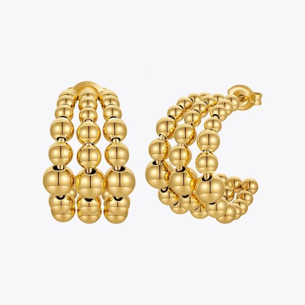 ENFASHION ARETES DE MUJER C ORECCHI CHOOP FASE con sfera in acciaio per donne in acciaio inossidabile Gioielli in acciaio Dailywear E231467 240430