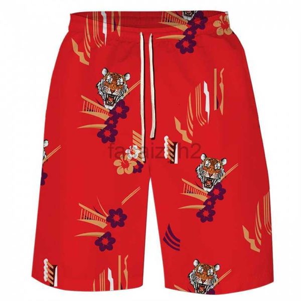 Herren -Shorts von Herren Hawaiian Flower Shorts, Lose übergroß