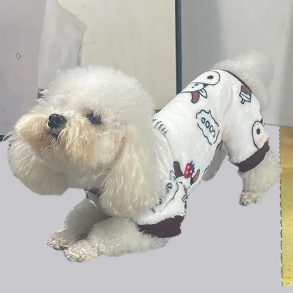 Vestuário de vestuário de cachorro bens de animais de estimação de boa elasticidade, padrão de desenho animado cães adoráveis ​​pijamas para pequenos