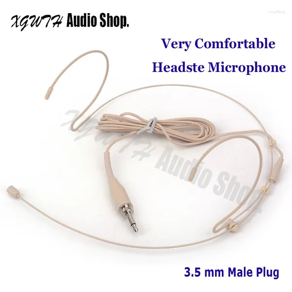 Microfones mini microfone de fone de ouvido de condensador duplo earhook para o transmissor de pacote corporal sem fio de karaokê de karaokê de 3,5 mm de parafuso masculino para parafuso masculino.