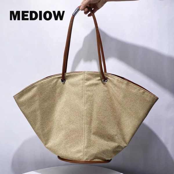 Bolsas de ombro de ombro de grandes dimensões para mulheres bolsas de designer de luxo bolsas 2024 em material de linho setor de grande capacidade para axil