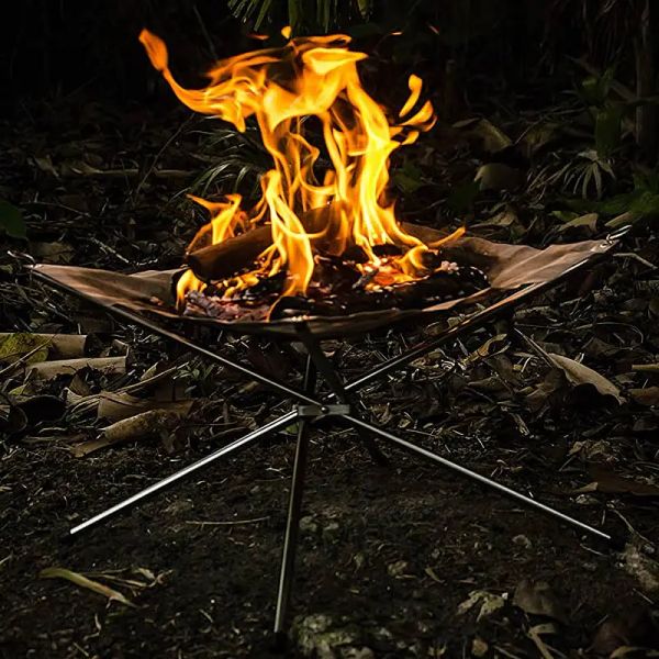 Grills Grills Fire Outdoor Fire Burning Rack Camping Camping Aço inoxidável lareira de malha
