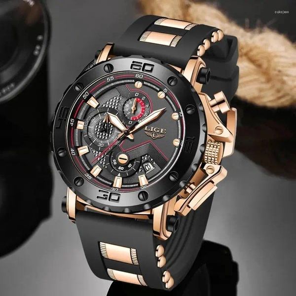 Armbanduhr Lige 2024 Luxus -Männer Uhren Original Case Large Dial Watch Business Armbanduhr Sport für Uhr Relogio Maskulino