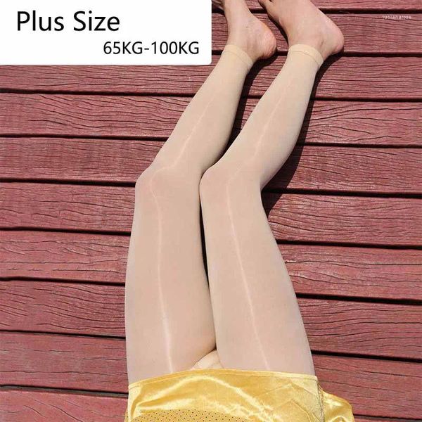 Donne calzini da donna Pantyhose senza piede per collant slim solidi olio sexy pantaloni a matita elastica lucida