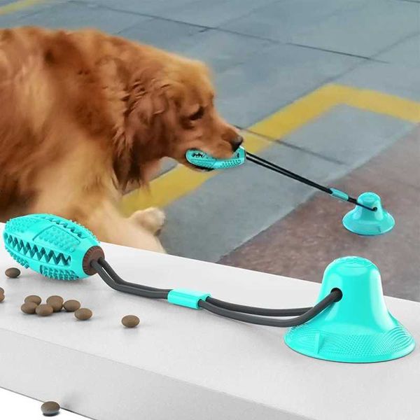 Toys de cachorro Chews Chave de sucção de animais de estimação mastigar para cães grandes de cães grandes interativos com vazamento de alimentos bola de brinquedo de limpeza de dente acessórios H240506