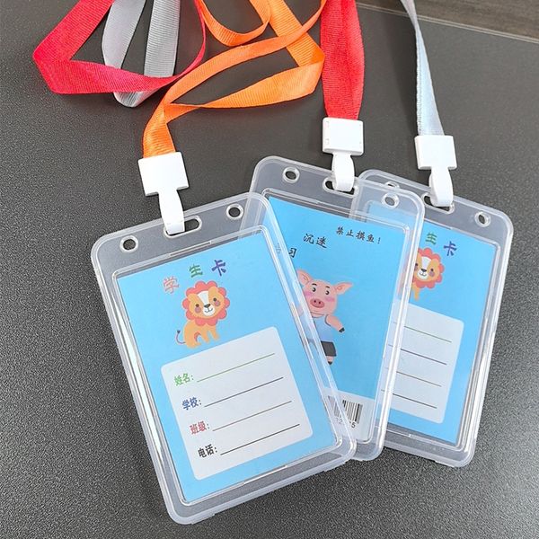 Clip di badge in plastica verticale trasparente, adatto per corde sospese, clip di badge da lavoro e sacchetti di carta trasparenti per l'uso dell'ufficio