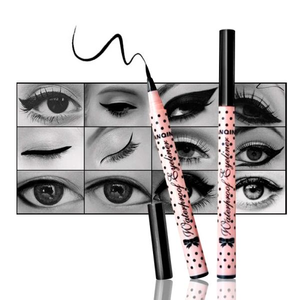 Eyeliner 1pc Hot Women Women Eyer Black Eyler Cosméticos não tontos Eyeliner líquido à prova d'água Ferramentas de maquiagem de beleza de lápis de Lápis Longo