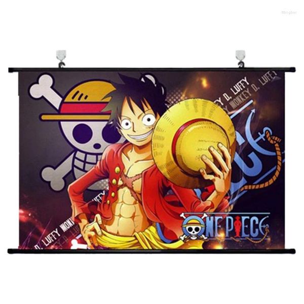 Adesivos de parede Anime One Piece Scroll Poster Manga de pano impermeável Home Home Decoration Presente