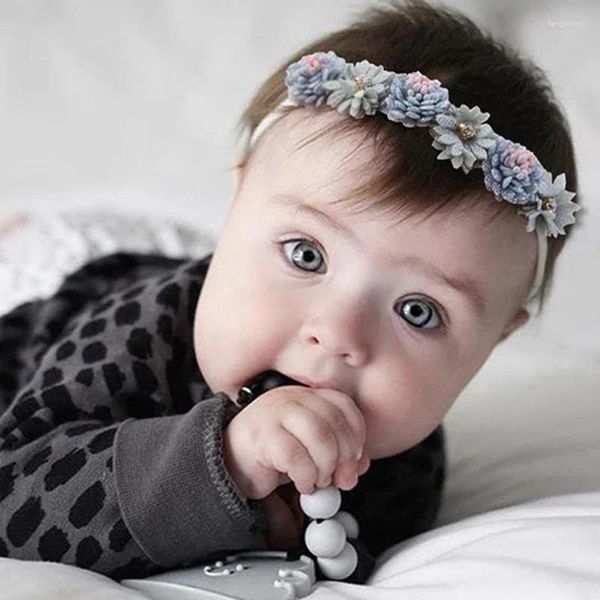 Accessori per capelli carini baby cento per cento per cento per bambini corda fiore ad alto elastico anello di fascia bellissima