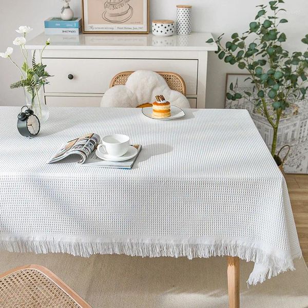 Panno da tavolo tovaglia rettangolo bianco per feste di nozze decorazione per banchetti da pranzo lussuoso cover moderno casa all'aperto