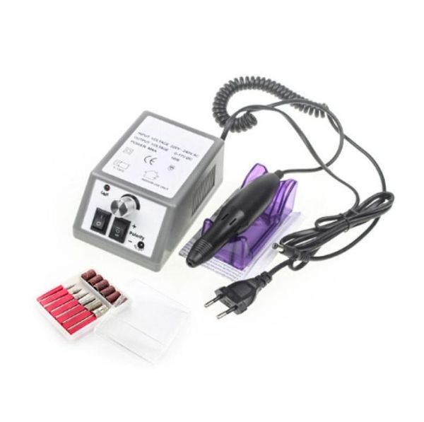 Электрический набор маникюрного набора для ногтевых тренировок с серым набором для ногтевых машин с помощью EU Plug 100240V9112171
