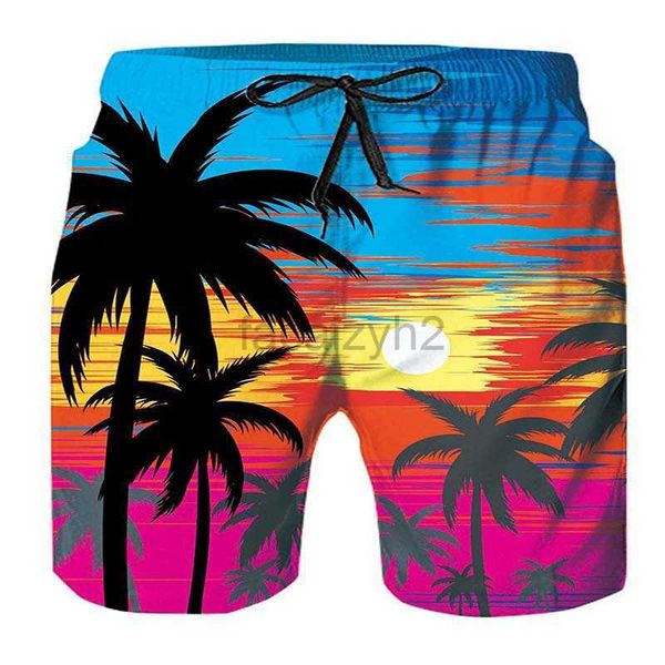 Herren -Shorts in Übergrößen gerade 3D -gedruckte Männer Strandshorts im hawaiianischen Tarnstil, locker und lässig