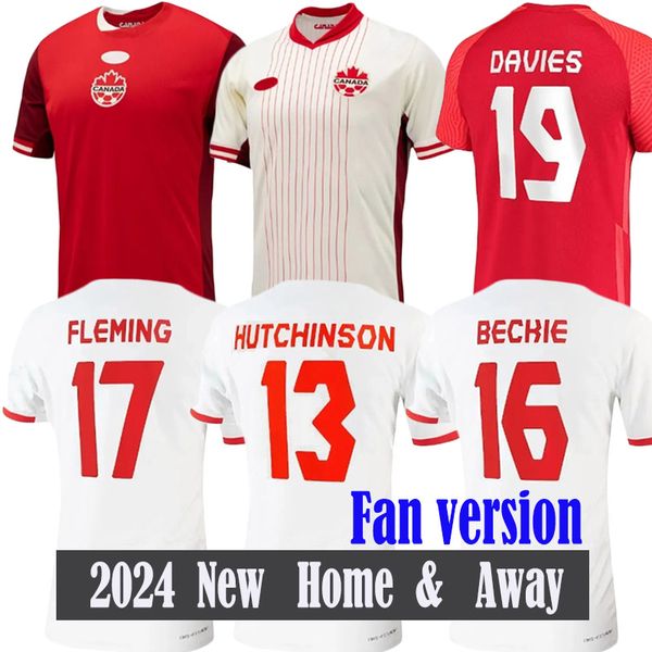 2024 Канада Футбольный Джерси Национальный 24 25 Home and Away Grosso Cavallini Hoilett Sinclair J. David Davies Football Рубашка Южной Америки Национальная сборная Кубка