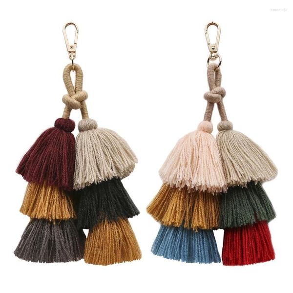 Кухня для хранения 2 упаковка красочная кулон Boho Pom Pom Sagm Charm Care Care Care Key Cring Cring For Swork Decrag Decor