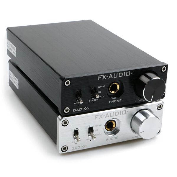 Amplificatore Nuovo FXAUDIO DACX6 Mini HIFI 2.0 Decodificatore audio digitale DAC Input USB/Output coassiale/ottico RCA/amplificatore 24BIT/96KHz DC12V