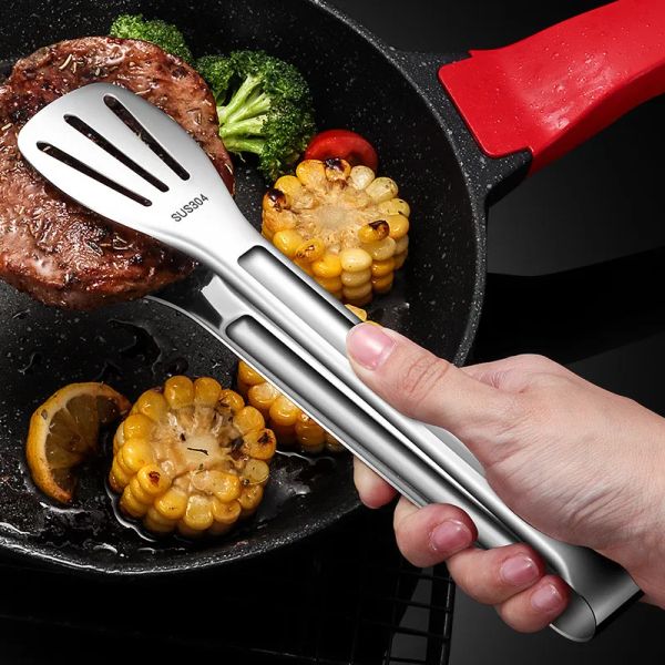 Accessori per cibi in acciaio inossidabile pinze barbecue pinze insalata di carne bistecca di bistecca per clip pinzette lunghe barbecue per cucine cucini cucini utensili da cucina