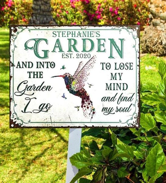 Gartendekorationen 20x30 cm Personalisierte Blumenkunst Finden Sie meine Seelen Custom Classic Metal Sign for Home oder Yard Party Dekoration8544066