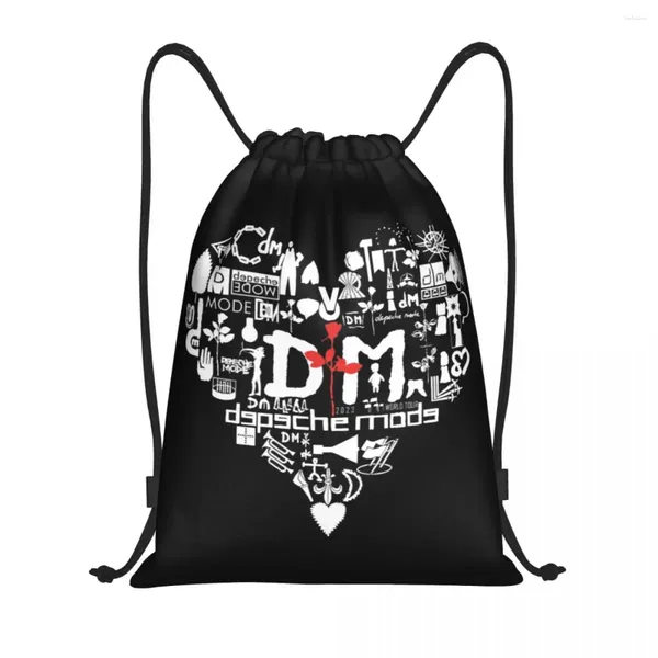 Einkaufstaschen benutzerdefinierte Depeche Cool Mode Electronic Rock Draw String -Tasche Frauen Frauen Leichtes Sport im Fitnessstudio -Speicher -Rucksack