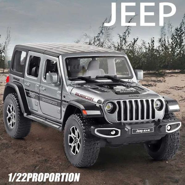 Diecast Model Cars 1/22 Jeep Wrangler Пикап-грузовик внедорожник внедорожный сплав сплав сплав модель автомобиля Симуляция и световые металлические игрушечные серии Toyl2405