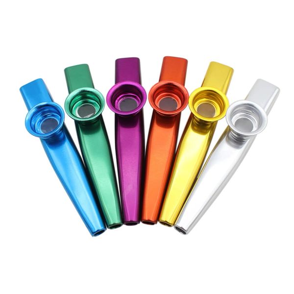 Acessórios 1pc metal kazoo alumínio guitarra partida iniciantes instrumentos musicais flauta de boca profissional diafragma kazoo