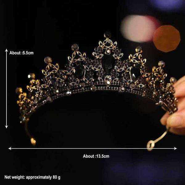 Gioielli per capelli per matrimoni Itacazzo copricapo da sposa una donna di moda nero principessa principessa rhinestone classic tiaras Girls Grand Birthday Crown