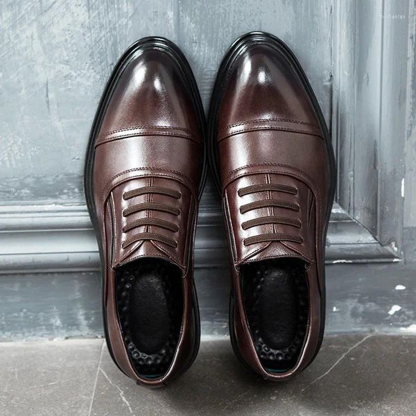 Sıradan ayakkabılar güzel erkekler deri brogues erkek iş yüksek kaliteli marka adam siyah kahverengi A981