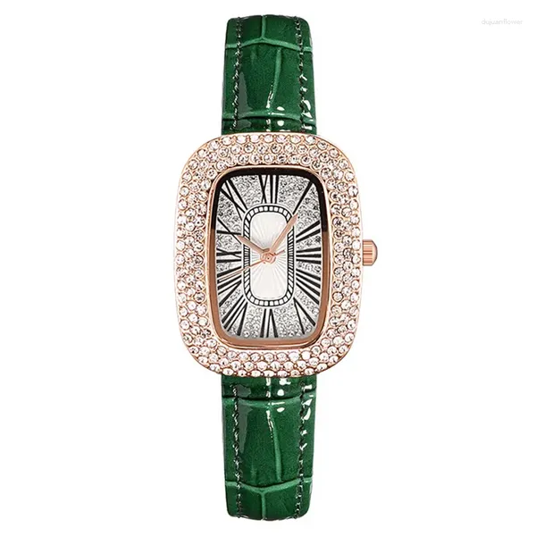 Avanadores de pulso Little Green Watch Women Feminino Minority Ovo Diamante Full Sky Star