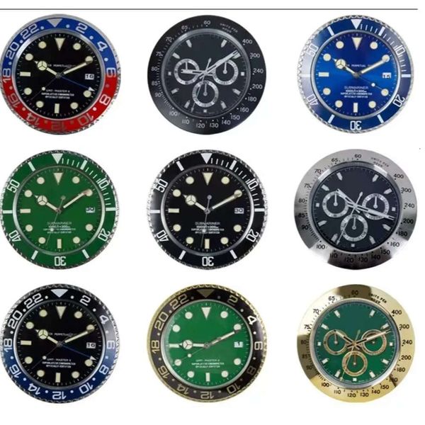 Super relógios de pulso Silent Luxury Wall Clock Metal Design Moderno Relógio de parede grande de aço inoxidável Relógio luminoso A data funcionará x07267