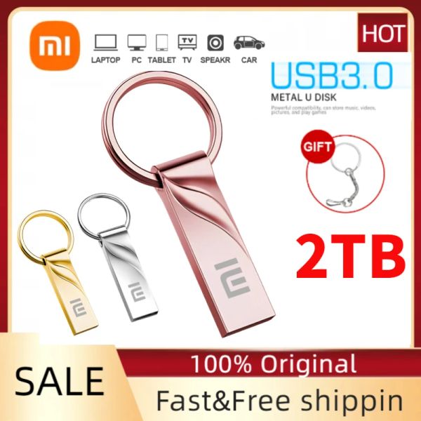 Приводит в движение Xiaomi USB Memoria 2TB OTG Metal USB 3.0 Клавиша ручка 1 ТБ тип C Высокоскоростной Pendrive Mini Flash Drive Stick U Disk PC