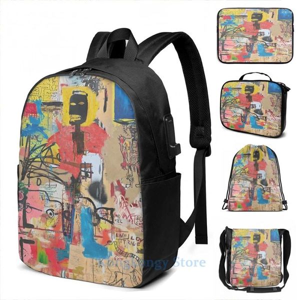 Zaino divertente stampa grafica Rey 2 USB Charge Men School Borse Women Bag Travel Laptop