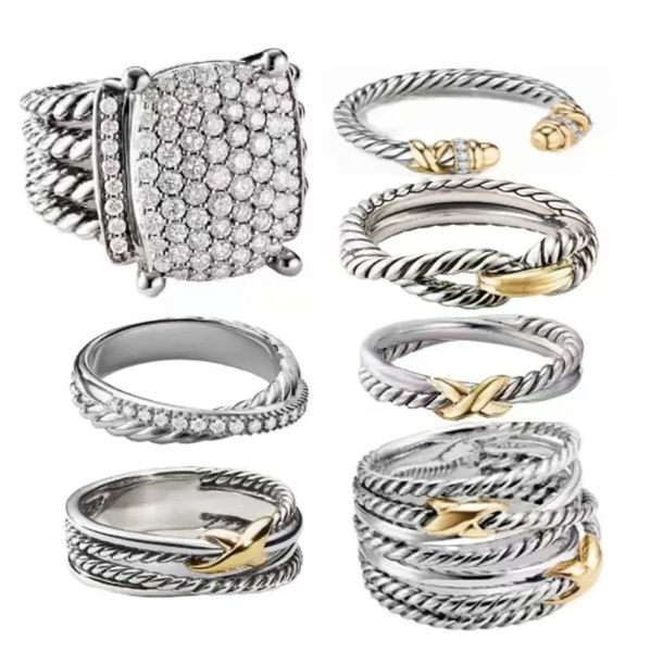 Designer DV Fashion in acciaio inossidabile Anello maschile classico Vintage do vecchio regalo di compleanno per donne ad anello argento da donna di alta qualità