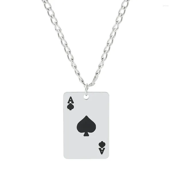 Catene di poker Card Ace Of Spades Citch a catena a pendente per uomini donne gioielli hip hop regali all'ingrosso