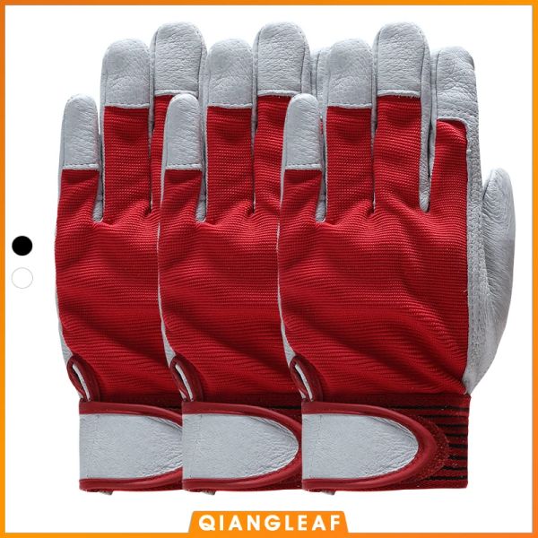 Перчатки Qianglef 3pcs Fashion Red Products Механик кожаный покрытый рабочие перчатки безопасность промышленная работа защитная спортивная перчатка 5163