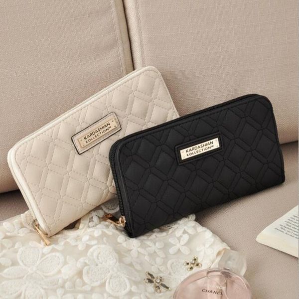 Portafoglio kk a caldo Design lungo Design Women Wordets PU Leather Kardashian Kollection Braccia di alta grado con cerniera con cerniera borsetta per borsetta 260p