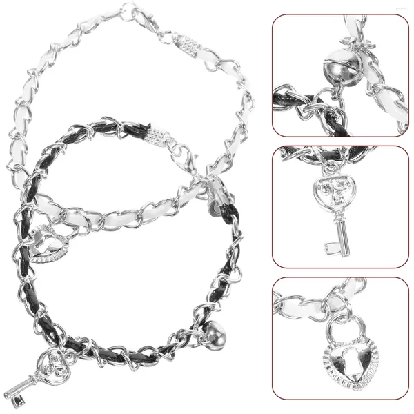 Braccialetti di braccialetti blocco chiave braccialetto creativo polso San Valentino per coppie acciaio inossidabile