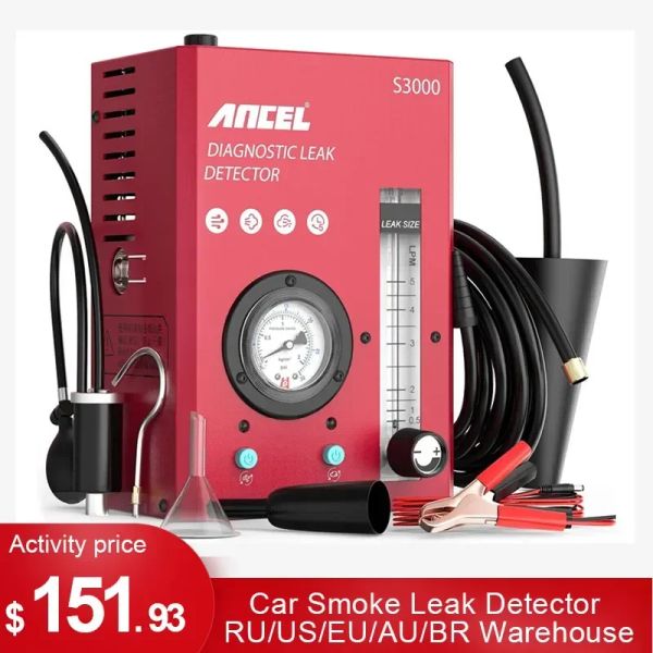 Pompa Rilevatore di perdite di fumo per auto ANCEL S3000 con pompa ad aria 12V EVAP Diagnostico Strumento Violo del tester Località di perdita di perdite per motociclo per motociclo