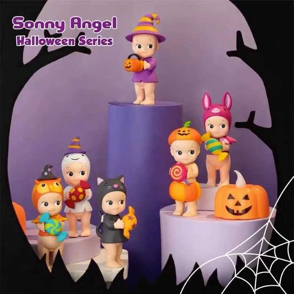 Blind Box nt Sonny Angle Halloween Series Besta Blind Cute Kawaii Anime Figures Pumpkin Ghost Ghost Toys Mystery Surprise Box Regali per bambini T240506