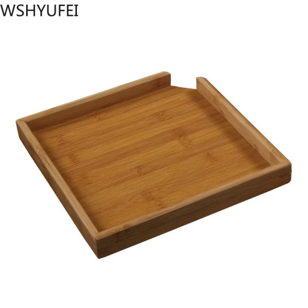 Tabletts Chinese Bambus Square Food Tably Massive Holz Tee Set Tablett Home Breakfast Tablett Kuchenschale Blumenkapsel Bonsai Gartenhalter