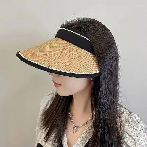 Cappelli larghi brim sky top top erba in terapia upf50 cappello da sole per donne pieghevole protezione da lafita anti -UV pasta di cerchio