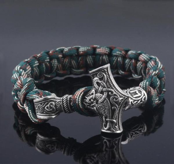 Antik İskandinav Viking Erkekler Bilezikler Paracord Musluk Runes Boncuklar El Yapımı Halat Sarısı İskandinav Bangles Hediye35233675749072