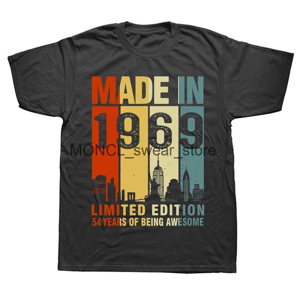 Herren-T-Shirts im Jahr 1969 Geburtstagsgeschenke 55 Jahre alte 55. Bday-Geschenk T-Shirt Männer gedruckt T-Shirt Fashion Shirt Slve Jubiläum H240506