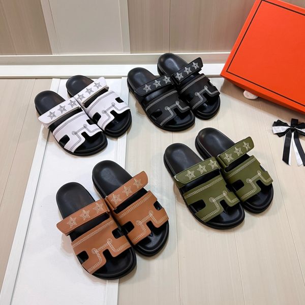 Designer sandali uomini donne chypre sandali in pelle sandali pannelli da moda cucrine piattaforma piattaforma sandali piatti da uomo da uomo fuori dal marchio di marca arancione nera