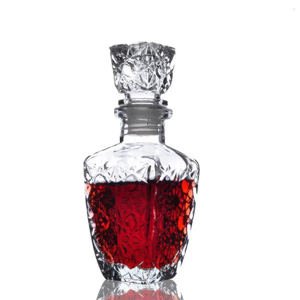 1pc 250ml 500ml 1000 ml di vetro di lusso Whisky Liquor Wine Drinks Decanter Crystal Bottle Carafe Gift J1081 240429