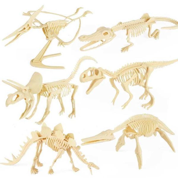 Altri giocattoli Oenux Assemblaggio fai -da -te dello scheletro fossile di dinosauro giurassico Mosasaurus Tyrannosaurus Action Figure Modello Creative Kid Toyl240502