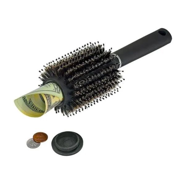 Pannella per capelli Combustino contenitore vuoto Black Stash Safe Diversion Secret Secret Secret Hair Brush Resactables Hidden Home Security Storage Box DA272 ZZ