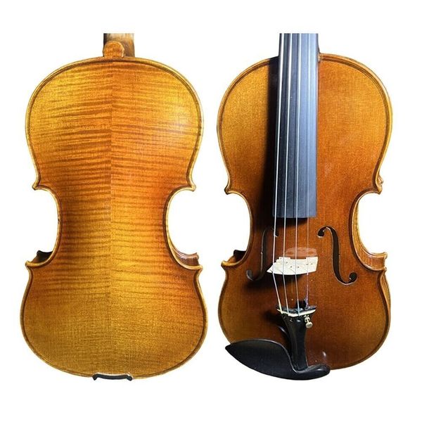 4/4 violino fatto a mano un suono potente grano piacevole con tassa di spedizione e custodia di qualità