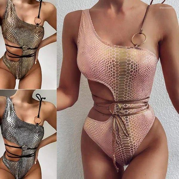 Swimwear femminile Nioki 2024 Bikini Swimsuit Swimsuit Hollow One-Shoulder Snake Pattern