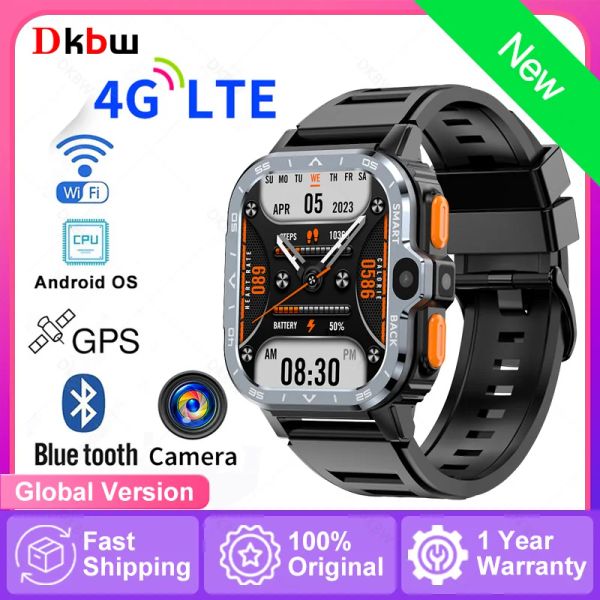 Guarda Android OS Extra Power 4G LTE Smart Watch con GPS combina video WiFi Calls Messaggi NFC 2 telecamere Musica in streaming gratuito