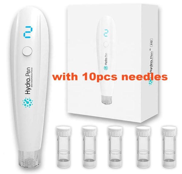 Neue Hydrrapen H2 Derma Roller Hautpflege Automatische Serum Applikator Hydra Pen Microneedling Derma Pen mit 10pcs Nadelpatronen9688099